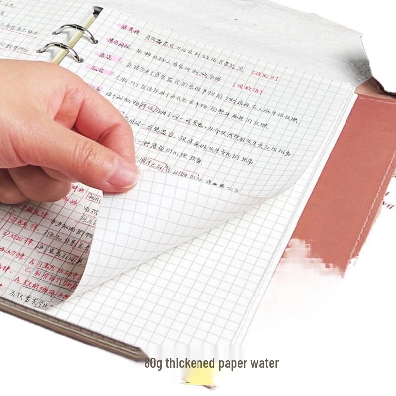 Cuaderno de Hojas Sueltas B5/A5 con Hebilla Extraíble - Cubierta de Cuero Suave en Blanco para Posgraduados