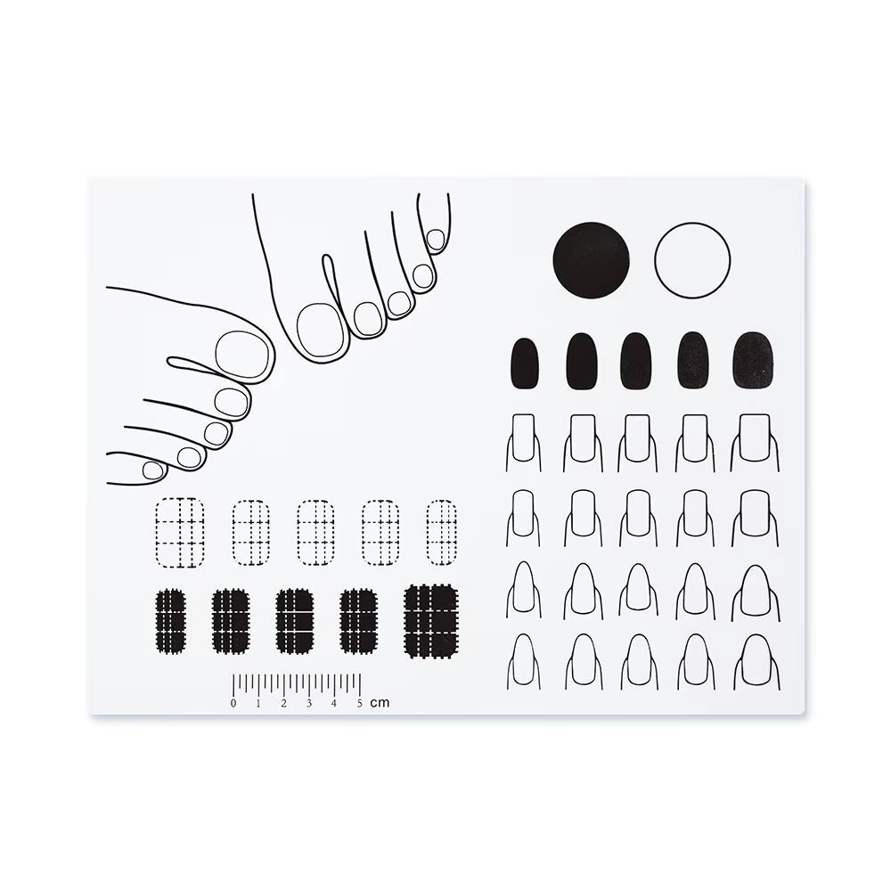 Portable Silicone Nail Training Mat Nail Polish Practice Pad Stamping Plate Nail Sticker Trainer Guide for Nail Home DIY