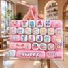 Candy Color Cartoon Keycap Keychain 26 Key Decompression Keyboard Fidget Keycap Clicker Toy Bag Pendant