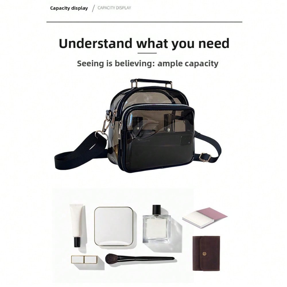 New Transparent PVC Shoulder Messenger Bag Women's Bag