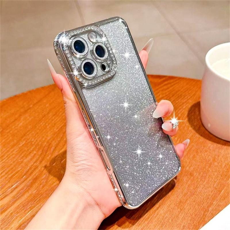 

Блискучий чохол з блискітками для iPhone 16 15 Pro Max 14 Plus 13 12 Чохол Samsung Galaxy S25 Edge S23 Ultra S24 FE A56 A36 A26 A16 A55 A35 A25 A15 A54 A34 A14 iPhone 13 срібний