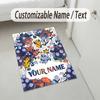 Blumen-Fantasy-Garten-Thema Weicher Kristall-Samt-Teppich Benutzerdefinierter Name & Textdruck Rutschfester Bodenläufer für Schlafzimmer Wohnzimmer