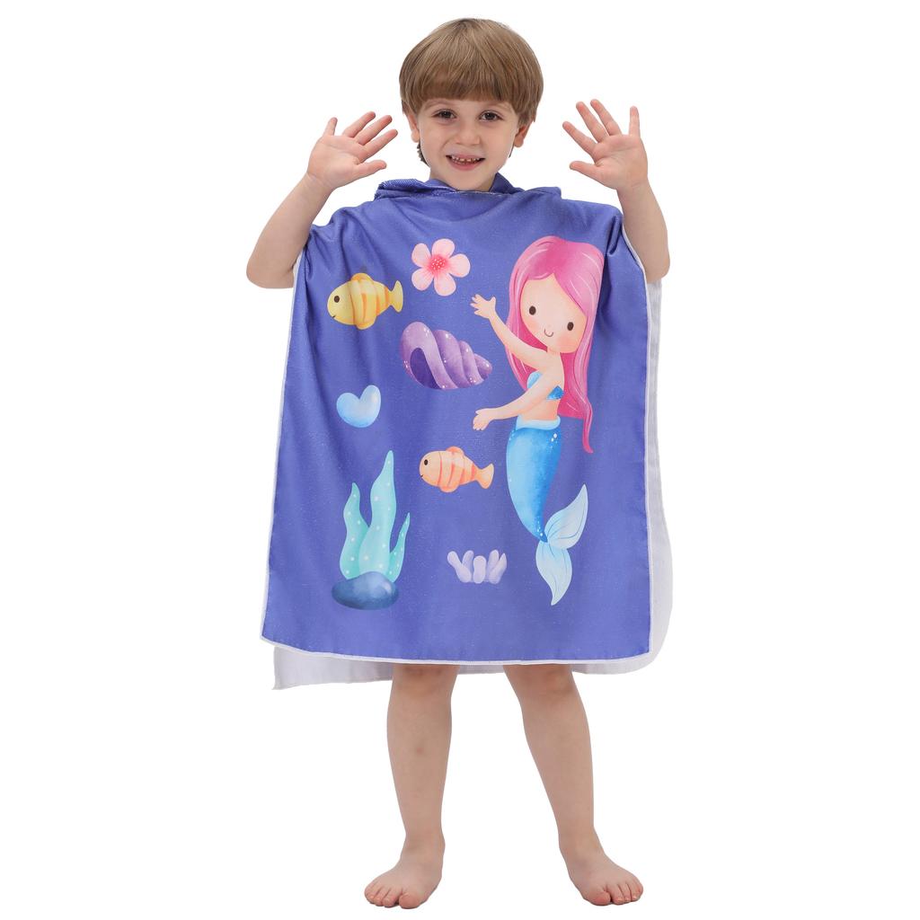 Prinzessin Dinosaurier Kinder Kapuzenbadetuch Mikrofaser Jungen Mädchen Strandtücher Meer Surfen Schnelltrocknend Surfponcho Bademantel Kind Anime