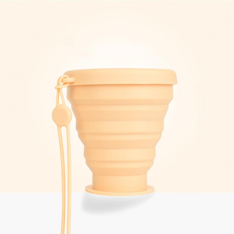 Silicone folding travel water cup outdoor water cup easy to carry water cup candy color