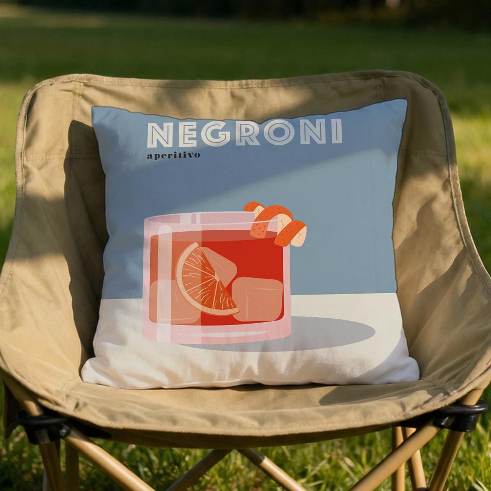 

Negroni Cocktail Cushion Cover Soft Reversible Durable Pillow Cover MultiScene Use for Home Car Daily Comfort 30X30cm