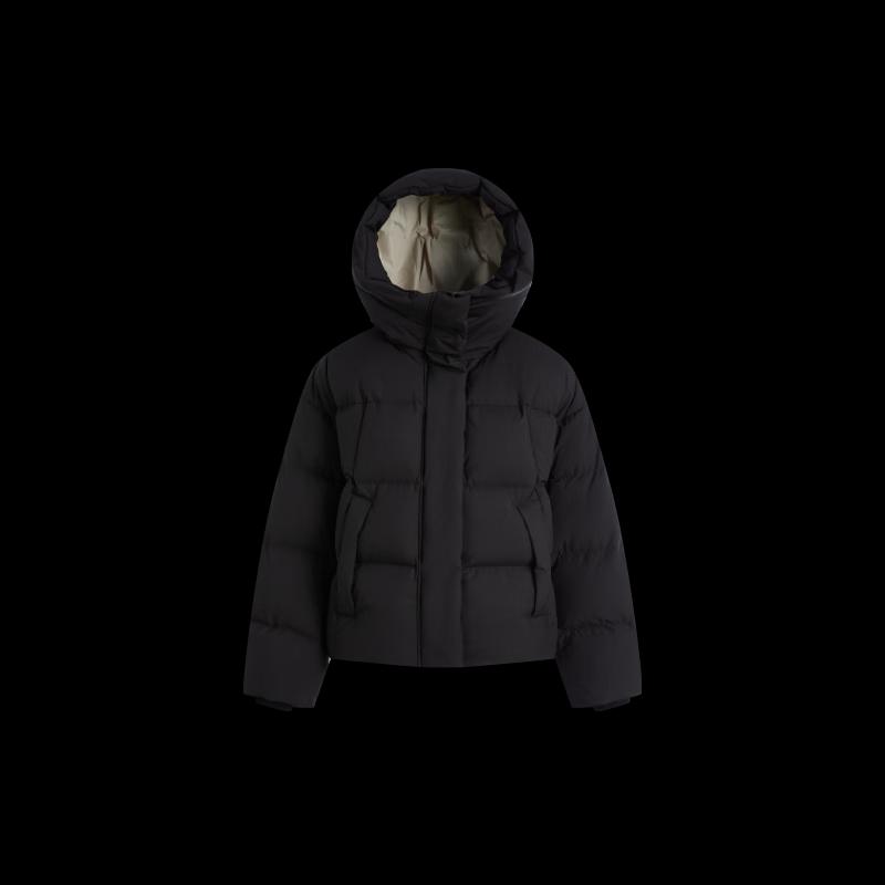 BINJORA Women's Short Hooded 95% White Duck Down Puffer Jacket J5400DR31