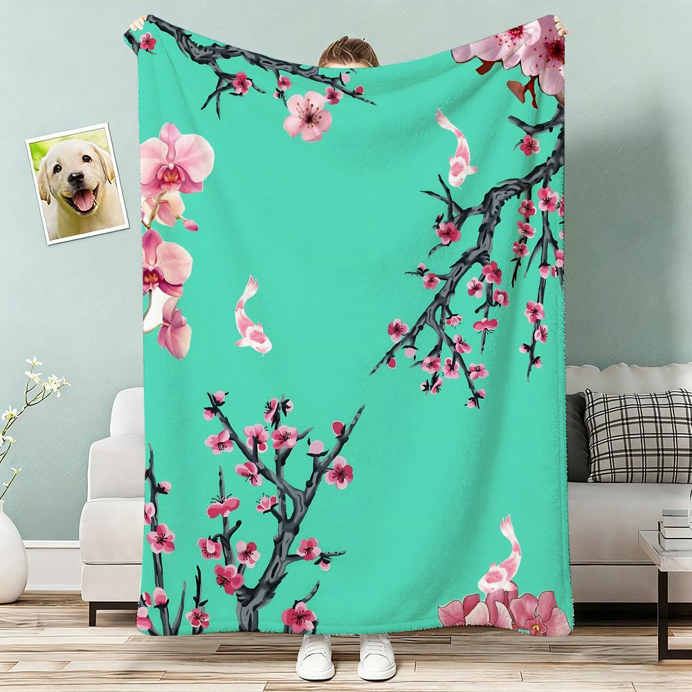Vaporwave Arizona Iced Tea Aesthetic Throw Lightweight 240g Flannel Blanket Soft Skin-friendly for Summer Cooling 75x90cm