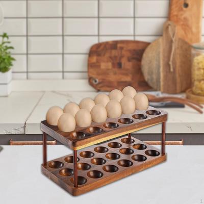 Bandeja de almacenamiento para huevos, diseño de doble capa, práctico y portátil, organizador resistente.