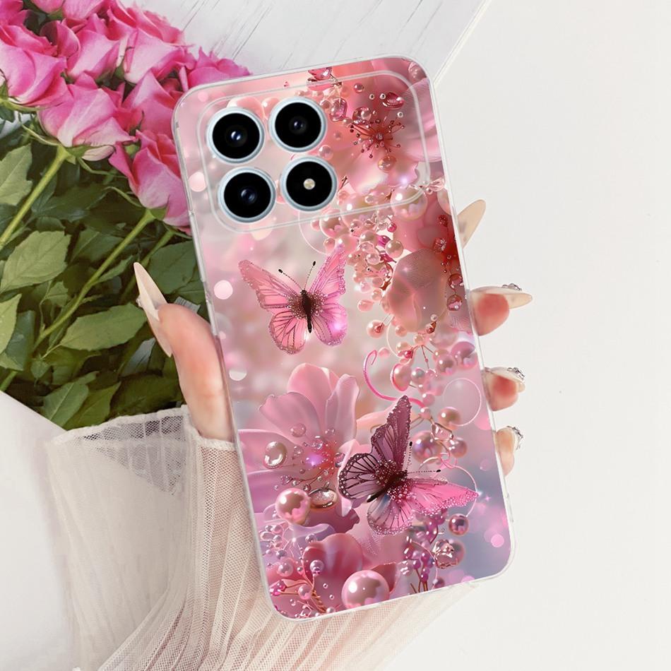 For Xiaomi Poco F8 Pro 2025 Cute Flower Butterfly Cat Painted Case For Poco F8Pro 5G Soft Silicone TPU Phone Cases