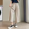 Loose-fitting Cotton and Linen Pants for Women In Summer Casual Nine-inch Wide-leg Pants with A Good Drape and Flared Pants