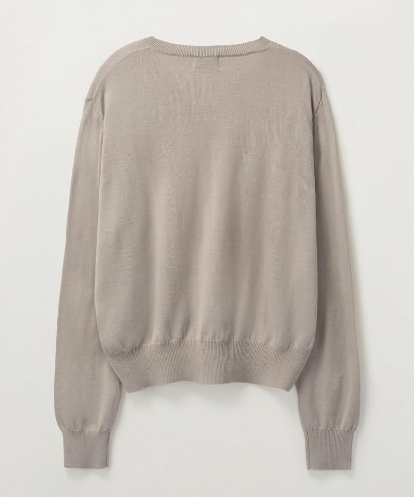 Seteo (W) V-Neck Fine Wool Knit Beige