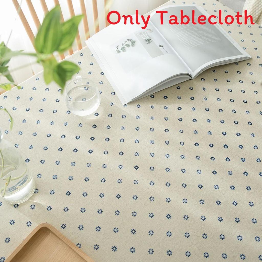 Modern French Country Rectangular Tablecloth Cotton Linen Floral Decor For Dining Room
