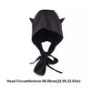Fashion Polyester Strap Pullover Hat Solid Color Funny Headscarf Hats Little Devil Quick-drying Sun Protection Caps Women