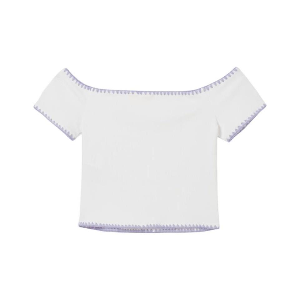 Levis Minimalist Color Block Slim Fit Knit Casual Short Sleeve T-Shirt Women Tops 003I1-0000