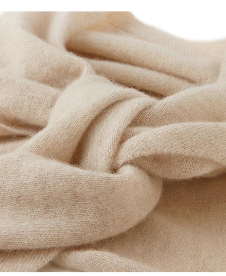 Women's 100% Pure Goat Cashmere Triangle Scarf - Autumn/Winter Knitted Warm Shawl