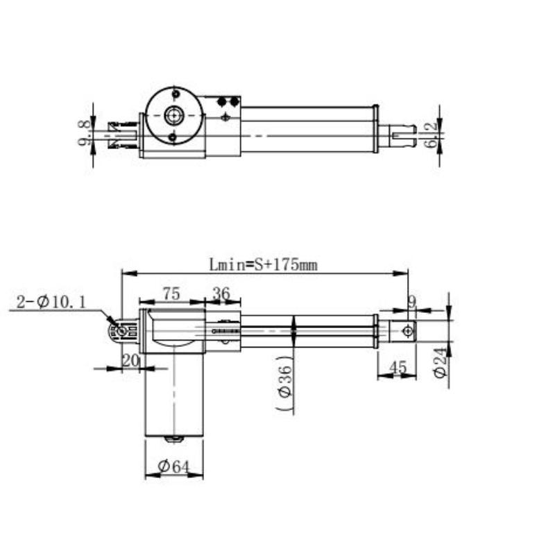 50/100mm 6000N Linear Actuator Motor Stroke Adjustable Actuator Heavy Duty Tor Opener Electric Linear Motor DC 12V