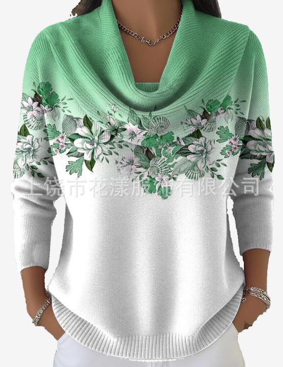 European & American 3D Printed Loose Knit Sweater - Autumn/Winter Collection