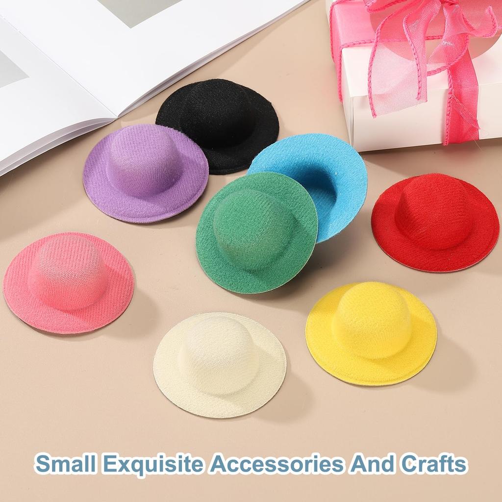 PATIKIL 2.3-inch Mini Formal Hats, Set of 12, Miniature Doll Hats, Craft Hair Accessories, Doll, Snowman Decoration, Multicolor