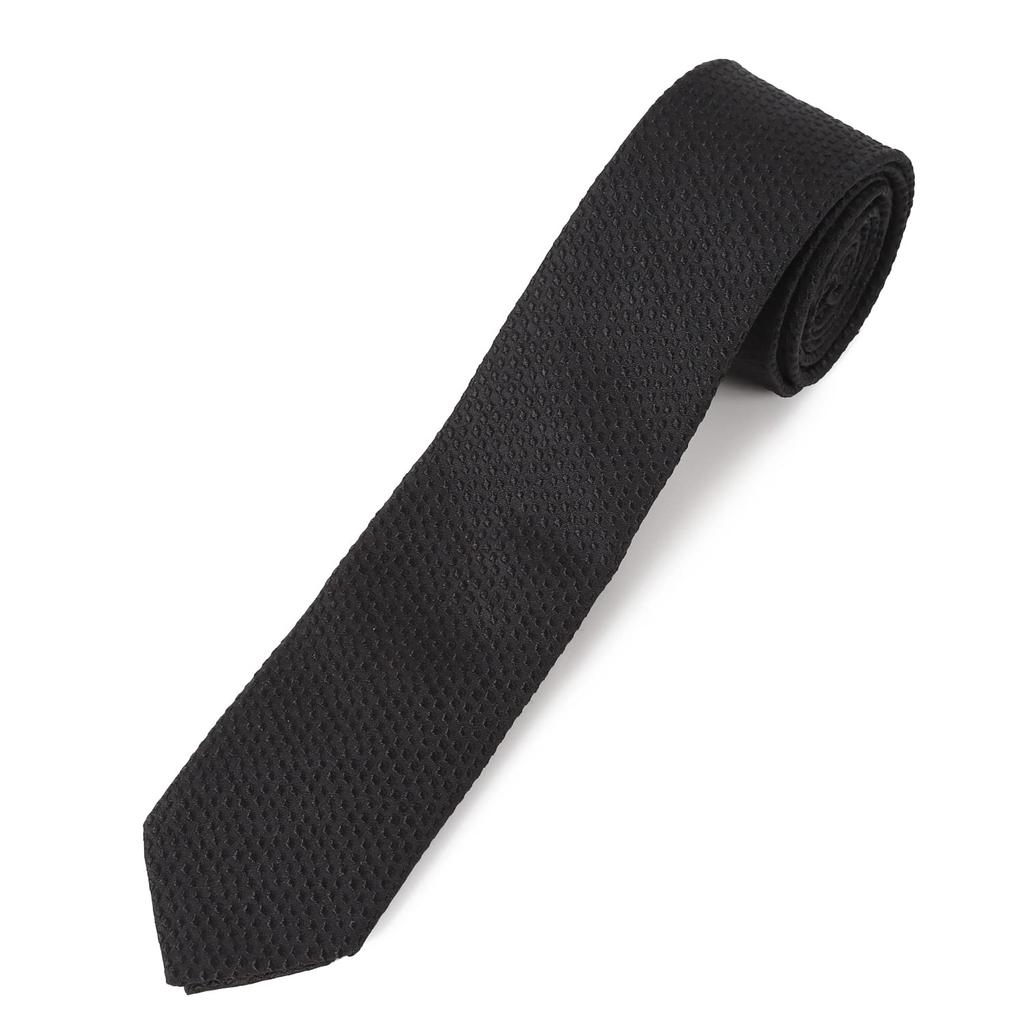 EMPORIO ARMANI Tie AR007 Narrow Black with Black Polka Dots (AR007-05 Width 0P62200020) [Used]