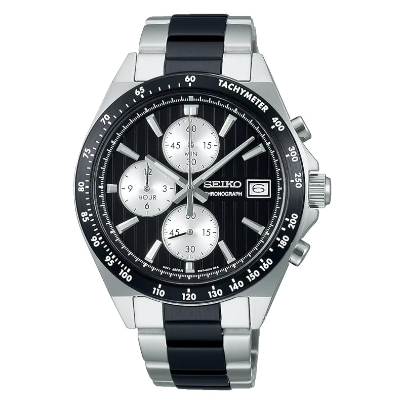 

[Seiko Watch] watch seiko selection S series men s battery operated quartz Chronograph (vertical third) SBTR043 silver + black