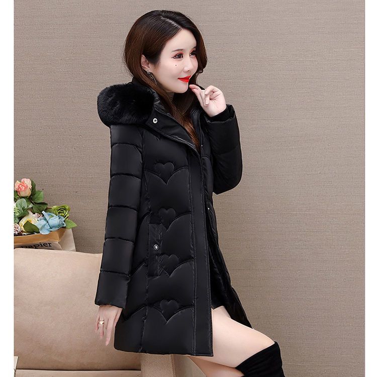 

Новий пуховик для жінок середньої та великої довжини, зимовий, приталений, потовщений, модний і тонкий, з капюшоном XXXL135-75 kg чорний