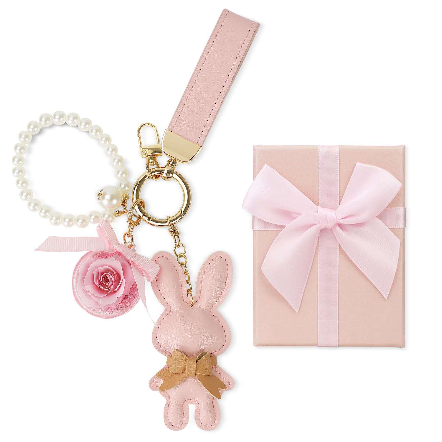 

Брелок с неувядающим цветком, милый кулон в виде кролика, цветы, которые никогда не завянут, подарок для женщин, подруг, девушки, жены, подарок на годовщину, Белый день, день