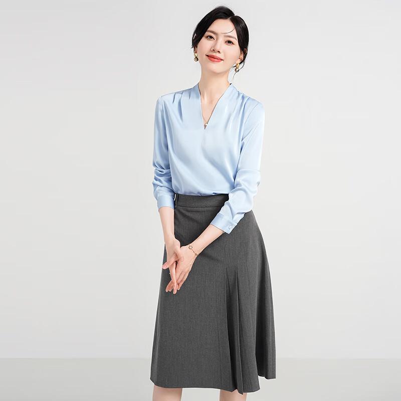 

Teloman Women s V-Neck Long Sleeve Professional Blouse 2XL