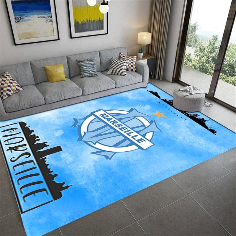2025 New Olympique De Marseille Carpet Rug for Living Room Bedroom Home Sofa Decoration,Kids Play Non-slip Floor Mat