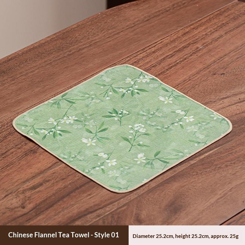 

Tea Towel Light Luxury Retro Heat-Resistant Velvet Cloth for Coffee Table Tea Table Cloth Chinese Style Absorbent Mat Napkins