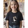 European Sizes Children's Summer Short-Sleeve T-Shirt, Cartoon Print Top for Girls, Featuring a Cute Design, Suitable for Outings and Daily