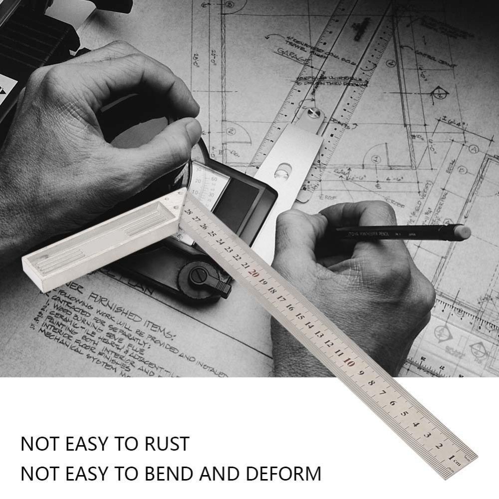Stainless Steel 90 Degree Ruler L-Shaped Straightedge Ruler for Woodworking Measuring