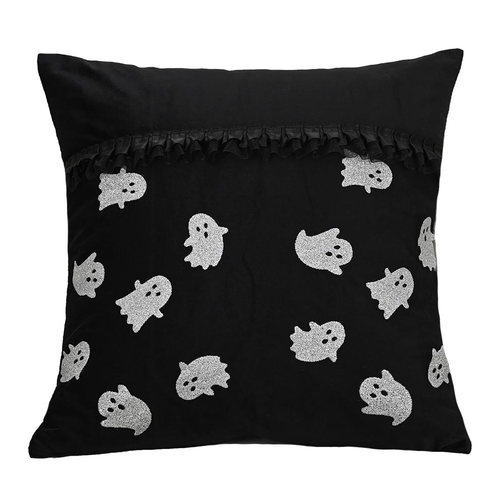 BUYNOW Halloween Mesh Lace Bat Ghost 18x18inch Pillowcase Funny Halloween Party Home Living Room Sofa Saddle Cushion Cover Decor