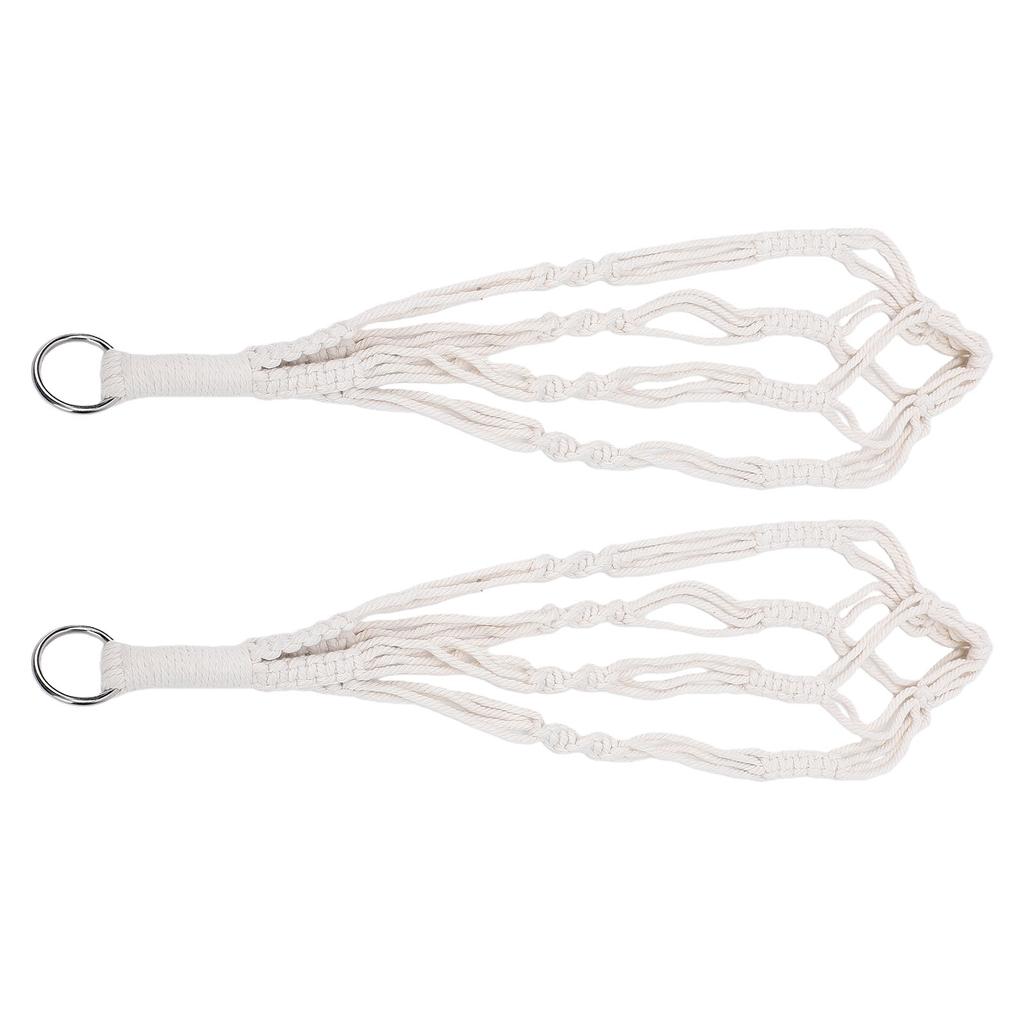 2PCS Woven Plant Hanger 21.65 Inch Boho Hanging Planter Holder Cotton Rope with Metal Hooks