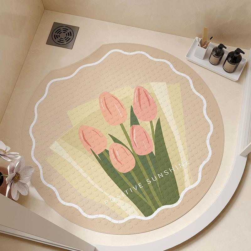 

Специальная противоскользящая присоска для ковриков в ванной комнате, круглая подкладка для ног, препятствующая падению, для пожилых людей и детей Round notch 55 * 55cm