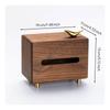 Walnut Tissue Box Cover Bird Ornament Gilded Highlight