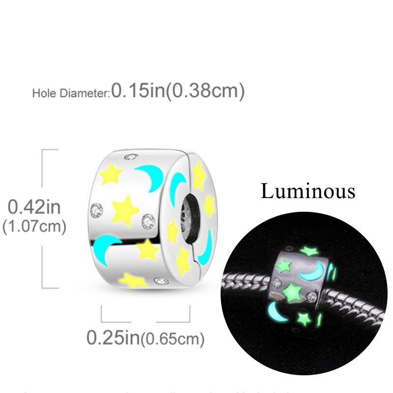 New Copper Charm Bead Charms Fireflies Stars Glowing Luminous Charm Bead Charms for Authentic Pendant Bracelets Do It Yourself Jewellery Gift