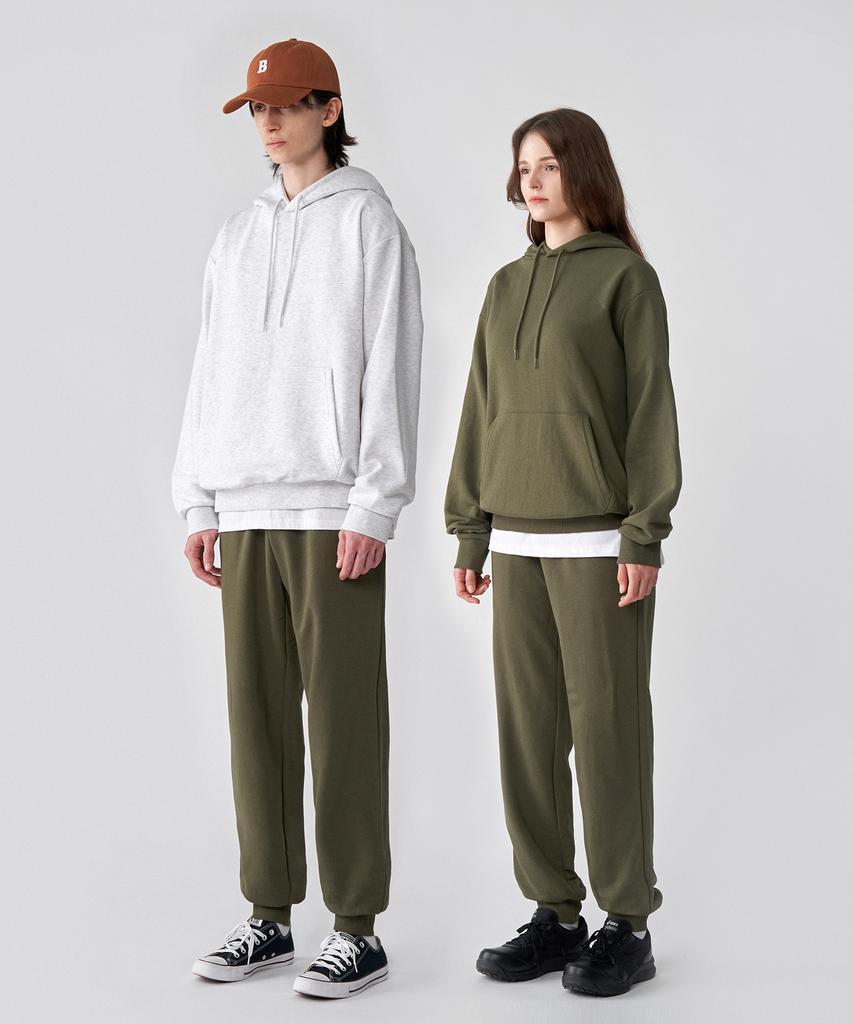 UNTAPPED STUDIO Basic Fit Soft Terry Sweat Jogger Training Pants Khaki