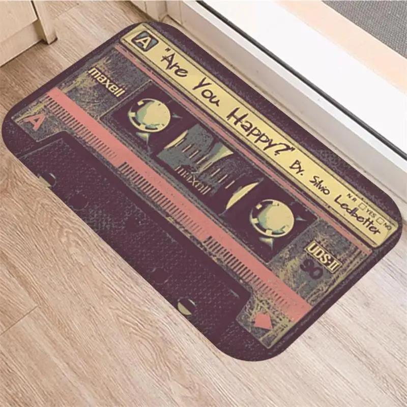 3D Cassette Music Tape Door Mat Home Carpet Non-slip Retro Bathroom Toilet Kitchen Floor Mats Living Room Entrance Decor Rugs