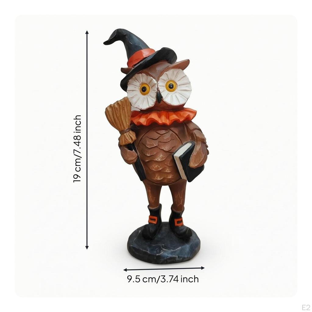Resin Figurine with Base HalloweenThemed Character Sculpture HandPainted Tabletop Display Piece for