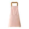 Solid Color Kitchen Apron with Dual Pockets Waterproof Oil-proof Adjustable Breathable Men Women Chef Cooking Baking Bib Apron