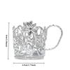 1pc Silver Color Wrought Iron Floral Design Cup Holder, Non-Food Contact Metal Stand for Disposable Cups, Elegant Tabletop Decor for Parties