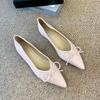 Fashion French Nude Pointed Toe Flats Women Bowknot Versatile Casual Evening Shoes New Arrival