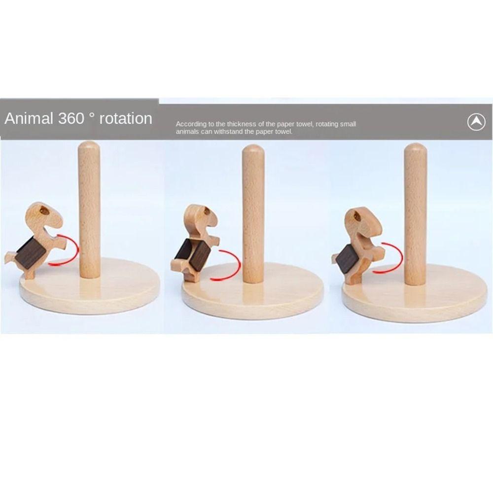 Durable Creative Kitchen Tissue Holder Solid Wood Wooden Paper Roll Stand  Table Top
