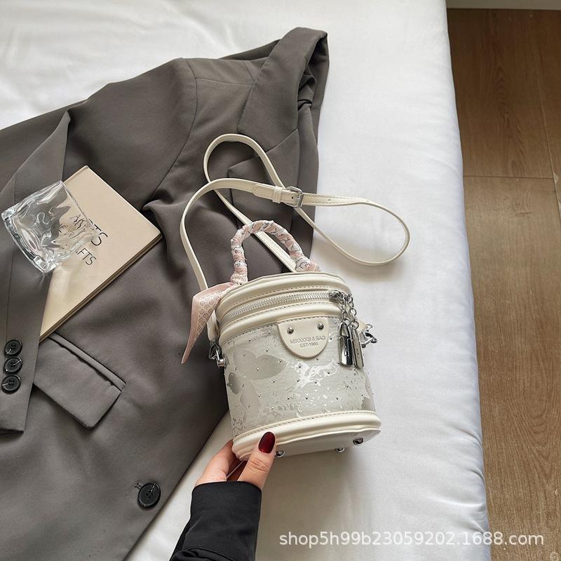Niche Design Portable Cylinder Bag Women's Bag New Bucket Bag Mobile Phone Bag Messenger Bag
