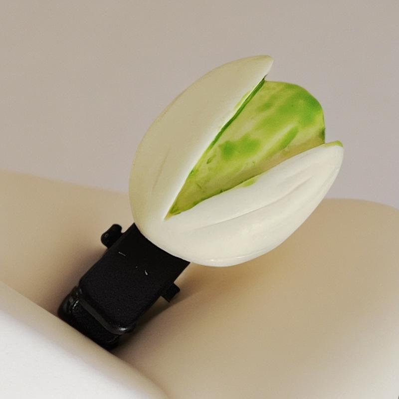 Green Banana Pistachio Hairpin – Cute, Funny Hair Clip for Top Hairwear
