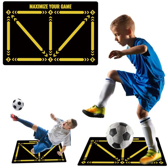 Football Footstep Training Mat Soccer Practicing Equipment Wear Resistant Dribble Control Shock Absorption