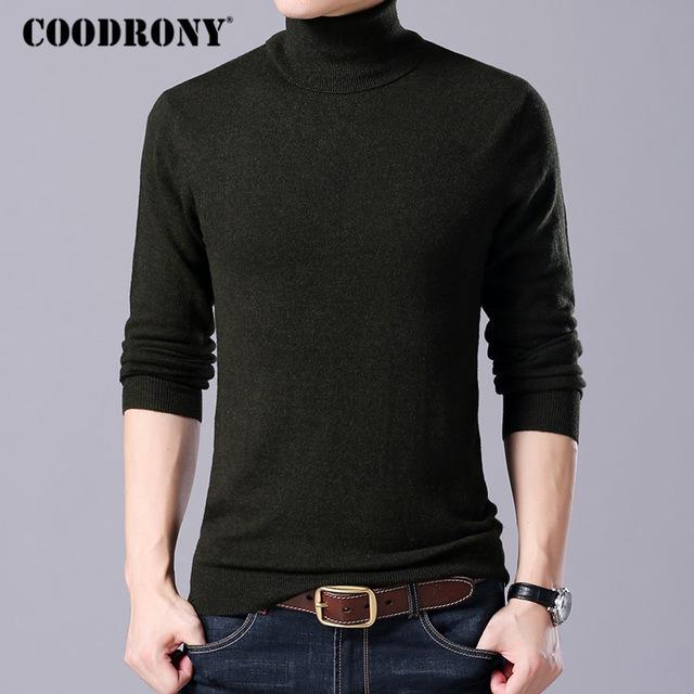 Brand Men Casual Turtleneck Pull Homme Autumn Winter Merino Wool Sweater Warm Cashmere Pullover Sweater Men 