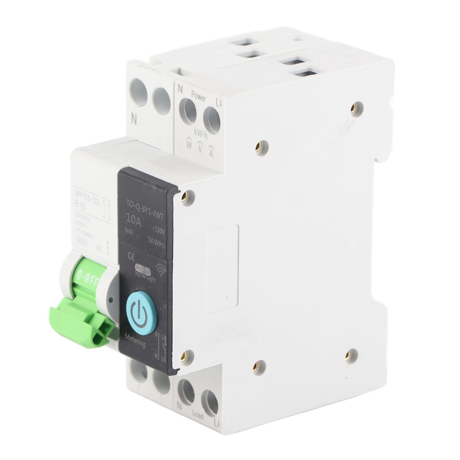 

Автоматичний вимикач WiFi 1P+N 10A AC 230V 6KA Реле синхронізації відключаючої здатності Пульт дистанційного керування MCB