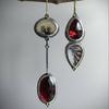 Vintage Round Waterdrop Inlaid Red Stone Earrings Geometric Creativity Silver Color Dangle Earrings for Women Jewelry