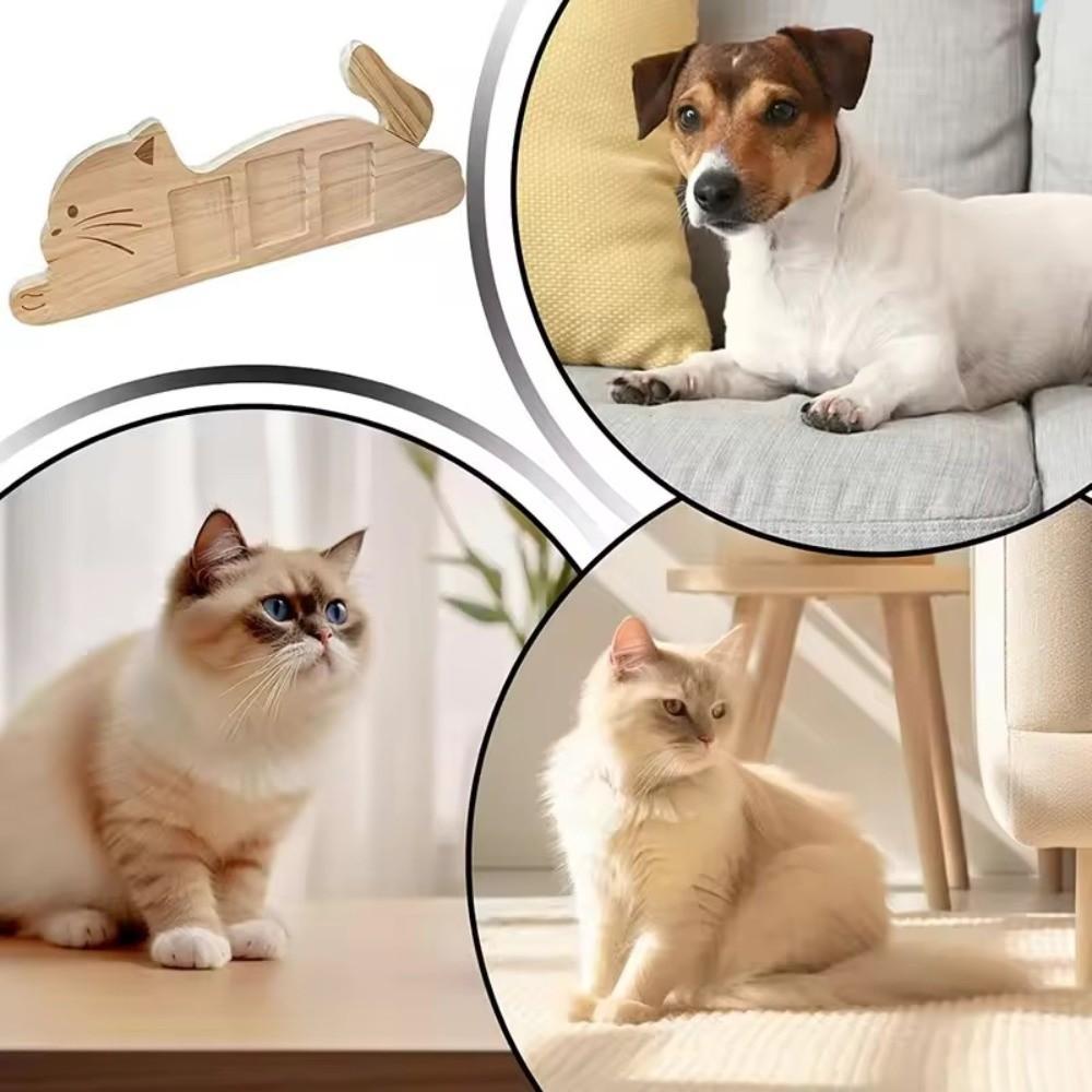 Rotatable Tail Cat Shape Photo Frame Adjustable Angle Kitten Wooden Photo Holder  Keepsake